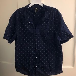 H&M, men’s blue casual button down